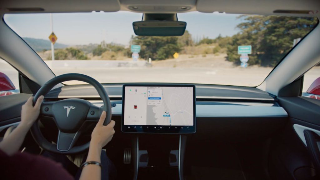 Tesla discontinues Autopilot in bid to boost adoption of its Full Self-Driving software dashboard view of Tesla's autopilot screen