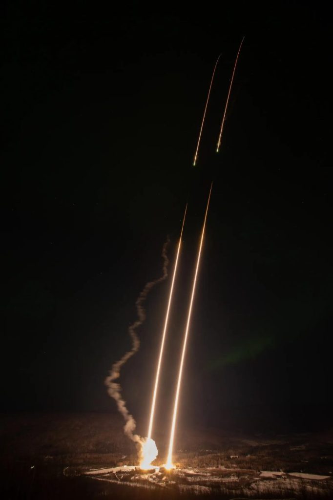 Three NASA Rockets Dive Into the Electric Heart of the Northern Lights Geophysical Non Equilibrium Ionospheric System Science Sounding Rockets Launch