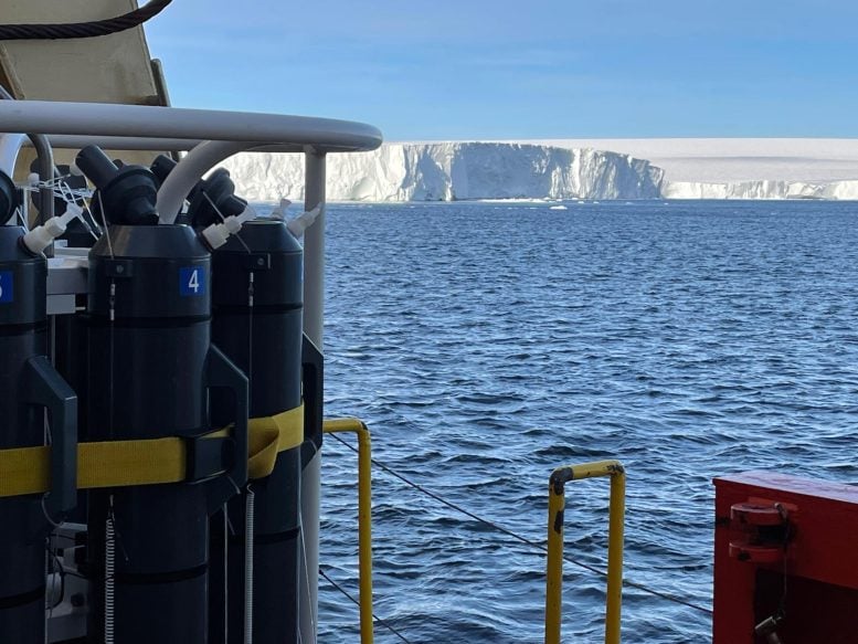 Scientists Thought Antarctic Ice Melt Helped Fight Climate Change. It Doesn’t Sampling Rosette Off Ice Shelf