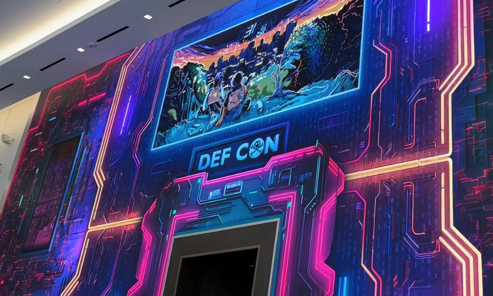 Hacking conference Def Con bans three people linked to Epstein A wall at the Def Con hacking conference in Las Vegas in 2024.